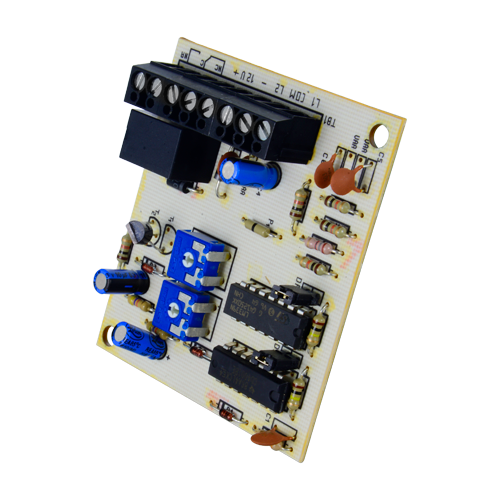 FDP electronic analysis board - For IB5 impact detectors - 2 inputs (adjustable and independent sensitivity) - 1 NO/NC relay output - 12~14 VDC power supply