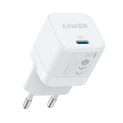 Anker - Caricabatterie USB - Potenza 20W - Ricarica veloce  - Uscita USB-C  - Colore bianco