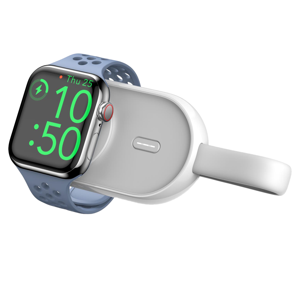 VEGER - Power bank wireless con LED di ricarica - Capacità 1200mAh - Ingresso USB-C, Uscita Wireless per AppleWatch - Carica 1 dispositivo