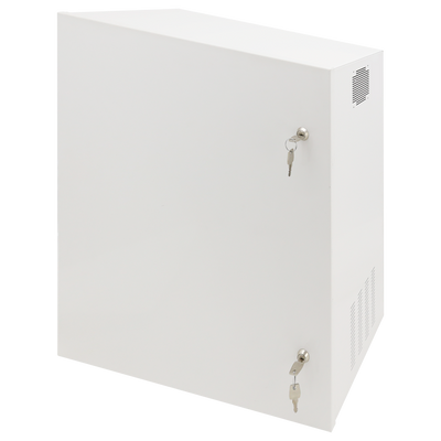 Box di sicurezza - Speciale per installazione a parete - Formato verticale - 2 chiavi e serrature  - Ingressi per cablaggio - Per Monitor, Switch POE, Videoregistratore e Rack 19´