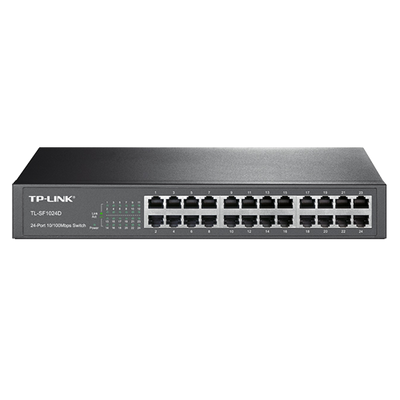 TP-LINK - Switch de sobremesa - 24 puertos RJ45 - Velocidad 10/100 Mbps - Plug and Play | Montado en rack - Tecnología de ahorro de energía