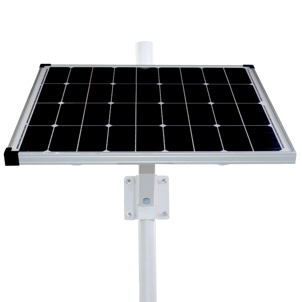 Sistema di alimentazione stand-alone per TVCC - Pannello solare da 80W - Batteria al Litio LiFePo 256Wh (20Ah) - Controller MPPT integrato | Converter AC&DC - Staffa per montaggio su palo - RS-485 per la comunicazione | Connessione al lampione