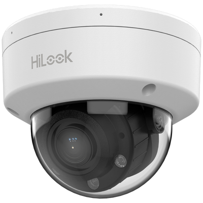 HiLook - Telecamera Dome IP - Risoluzione 4 Megapixel (2560x1440) - Ottica varifocale motorizzata 2.8~12 mm | Microfono - Luce ibrida 30 m | PoE IEEE802.3af | MicroSD - Rilevamento del movimento 2.0 | IP67 | IK08
