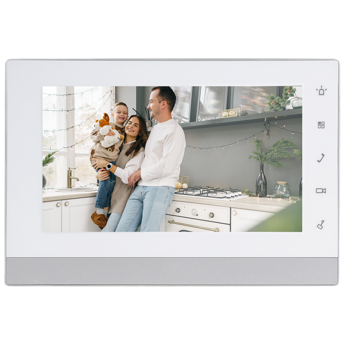 Monitor per Videocitofoni - Schermo TFT LCD di 7" - 3 gruppi di porte a 2 fili - 6 entrate allarme - Valido solo con VTO2000A-2 - Montaggio in superficie o a incasso