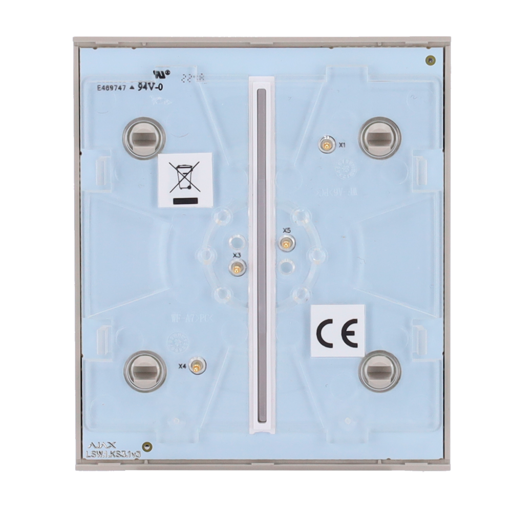 Ajax - LightSwitch CenterButton - Pannello tattile per doppio interruttore della luce - Compatibile con AJ-LIGHTCORE-2G - Retroilluminazione a LED - Pannello tattile centrale senza contatto - Colore oliva - Innowatt