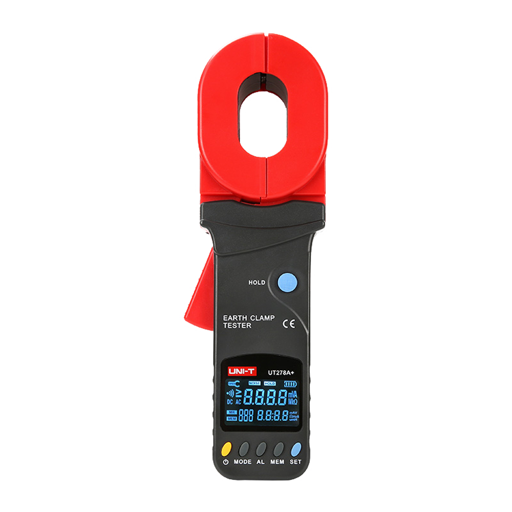 Pinza amperimétrica para medir la resistencia de tierra - Pantalla EBTN hasta 1000 cuentas - Medición de corriente de fuga hasta 30A - Medición de resistencia de tierra hasta 1000Ω - Calibración automática | Rango automático - Alarma de límite