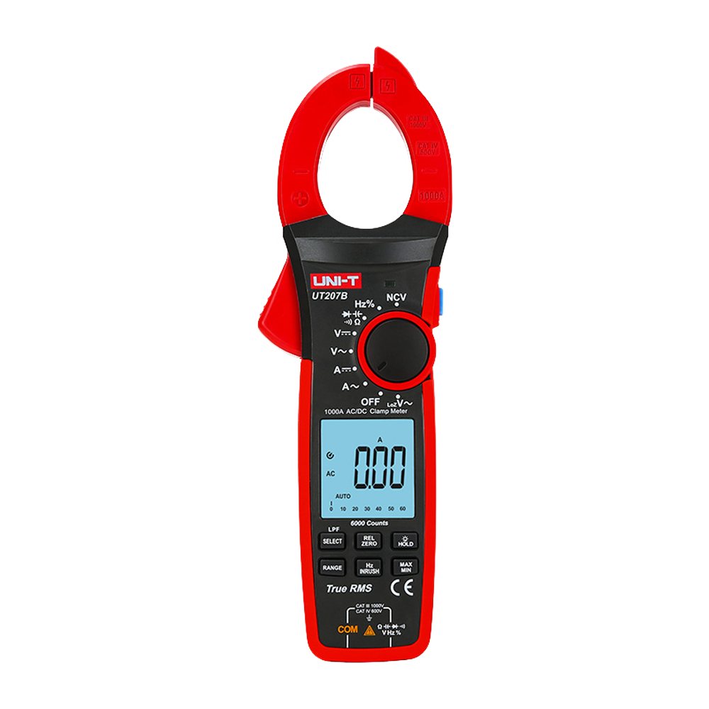 Pinza amperimétrica LCD - Medición en DC hasta 1000V y 1000A - Medición en AC hasta 1000V y 1000A - Resistencia/capacitancia/frecuencia - Auto Rango | Test diodos| True RMS | NVC - Apertura de pinza de 42mm