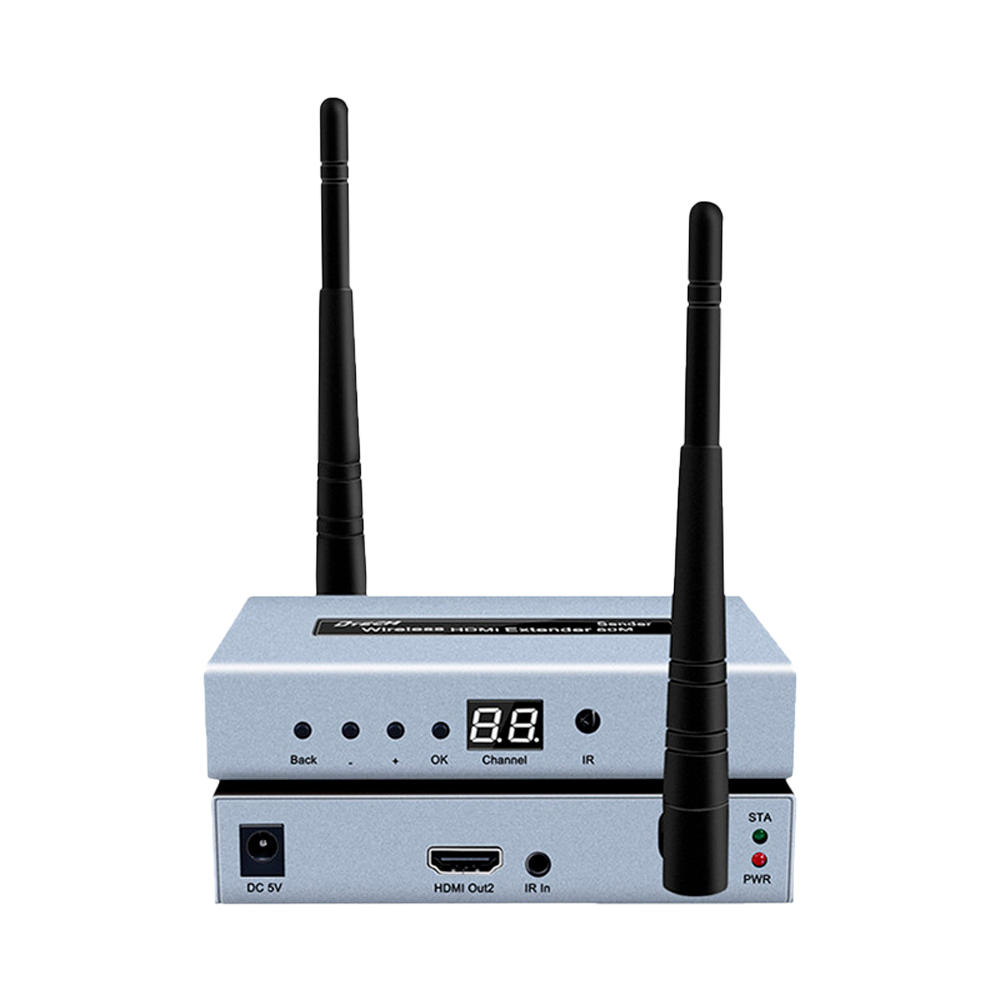 Extender wireless HDMI - Trasmettitore e ricevitore - Distanza 50 m - Protocollo WiFi 2.4GHz e 5GHz - Fino a 1080p - Alimentazione DC 5 V