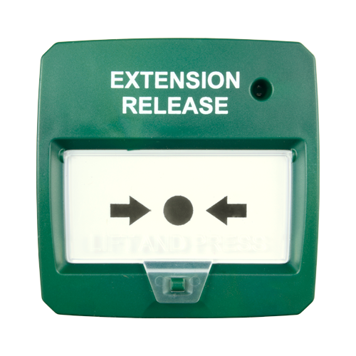 Pulsante di reset - Specifico per pannello antincendio - Estinzione manuale - Indicatore LED - Installazione in superficie - Riattivato manualmente o con chiave