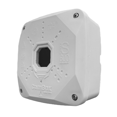 Scatola di giunzione per telecamere dome - Per telecamere dome - Adatta per uso esterno  - Installazione a tetto o parete - Fabbricato in plastica - Colore bianco