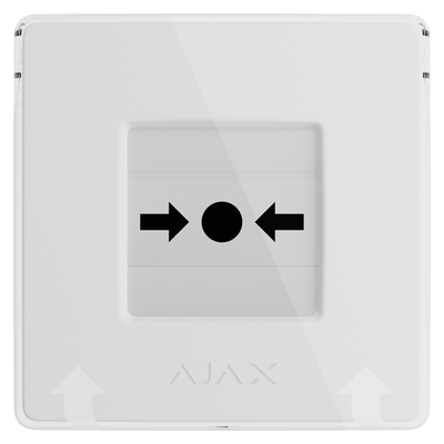 Botón manual de alarma de incendio blanco - Inalámbrico 868 MHz Jeweller - Botón alarma incendio o activador de escenarios - Compatible con función de alarma interconectada - Transmisión de alarmas a CRA (configurable) - Alimentación 2 pilas CR123A
