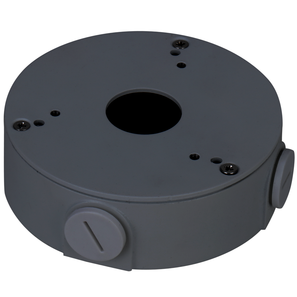 Scatola di giunzione - Per telecamere dome - Installazione a tetto o parete - Passacavo - Colore nero