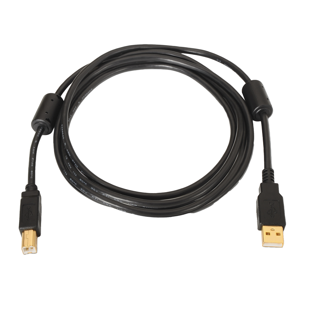 Cavo USB 2.0 - Per Stampante - Connettori tipo A/M-B/M - Lunghezza 3 m - Alta qualità - Colore nero