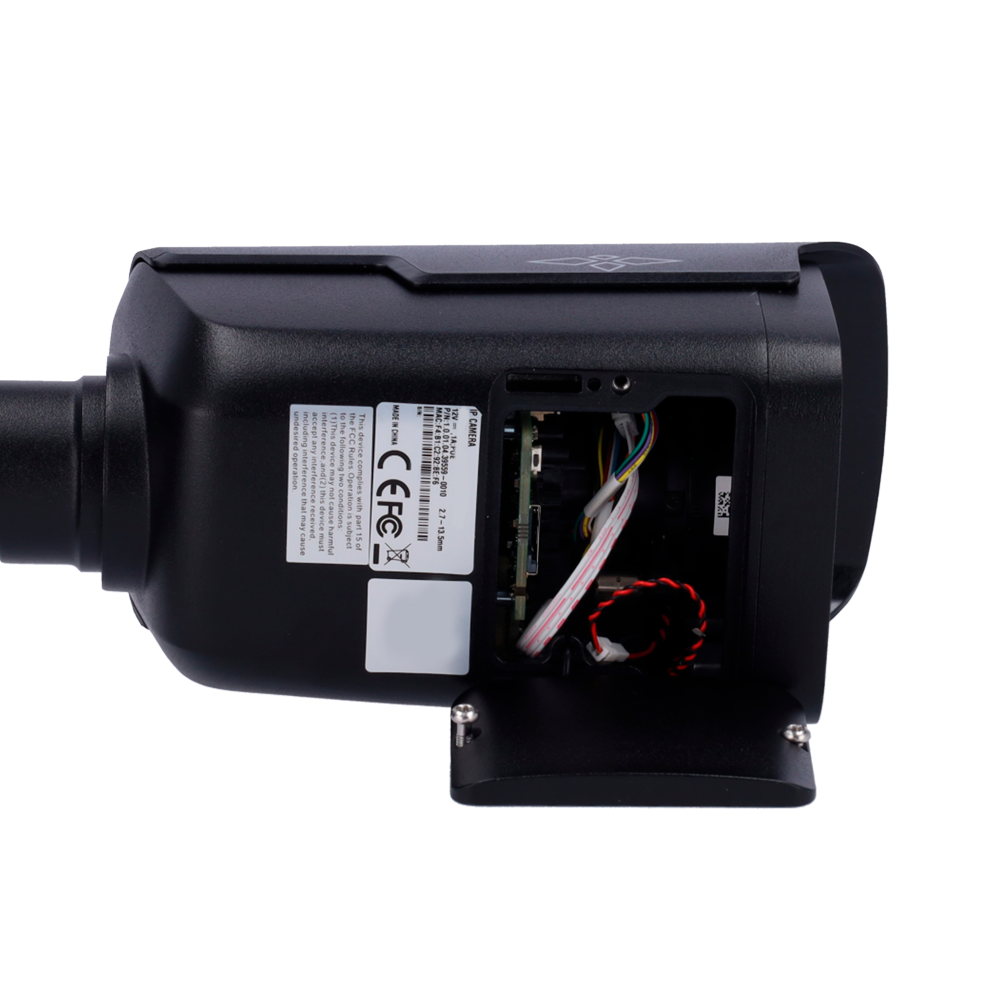 Cámara Bullet IP X-Security Color Negro - 4 Megapíxel  (2560 × 1440) - Lente 2.7–13.5 mm / LEDs Alcance 60 m - WDR 120 dB | Micrófono integrado - PoE | H.265+ - Funciones inteligentes