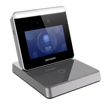 Lettore di schede e di volti - Schede EM 125 kHz e MF 13.56 MHz - Telecamera 2 Mp - Comunicazione TCP/IP, WiFi e USB - Plug & Play - Software iVMS-4200