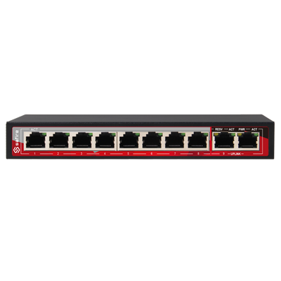 Switch PoE - 8 puertos PoE + 2 Uplinks RJ45 - Velocidad 10/100/1000 Mbps - Hasta 96W en total para todos los puertos - Funciones: Ai VLan/Ai QOS/Ai Extend/Ai PoE/li> - IEEE802.3at estándar ( PoE) / af (PoE+)
