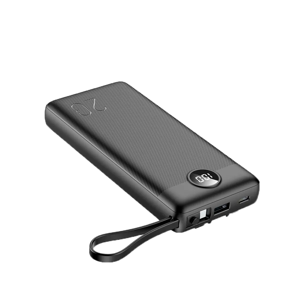 VEGER - Power bank - Capacità 20000mAh (77Wh) - ricarica rapida Power IQ - Cavi integrati - Schermo LCD