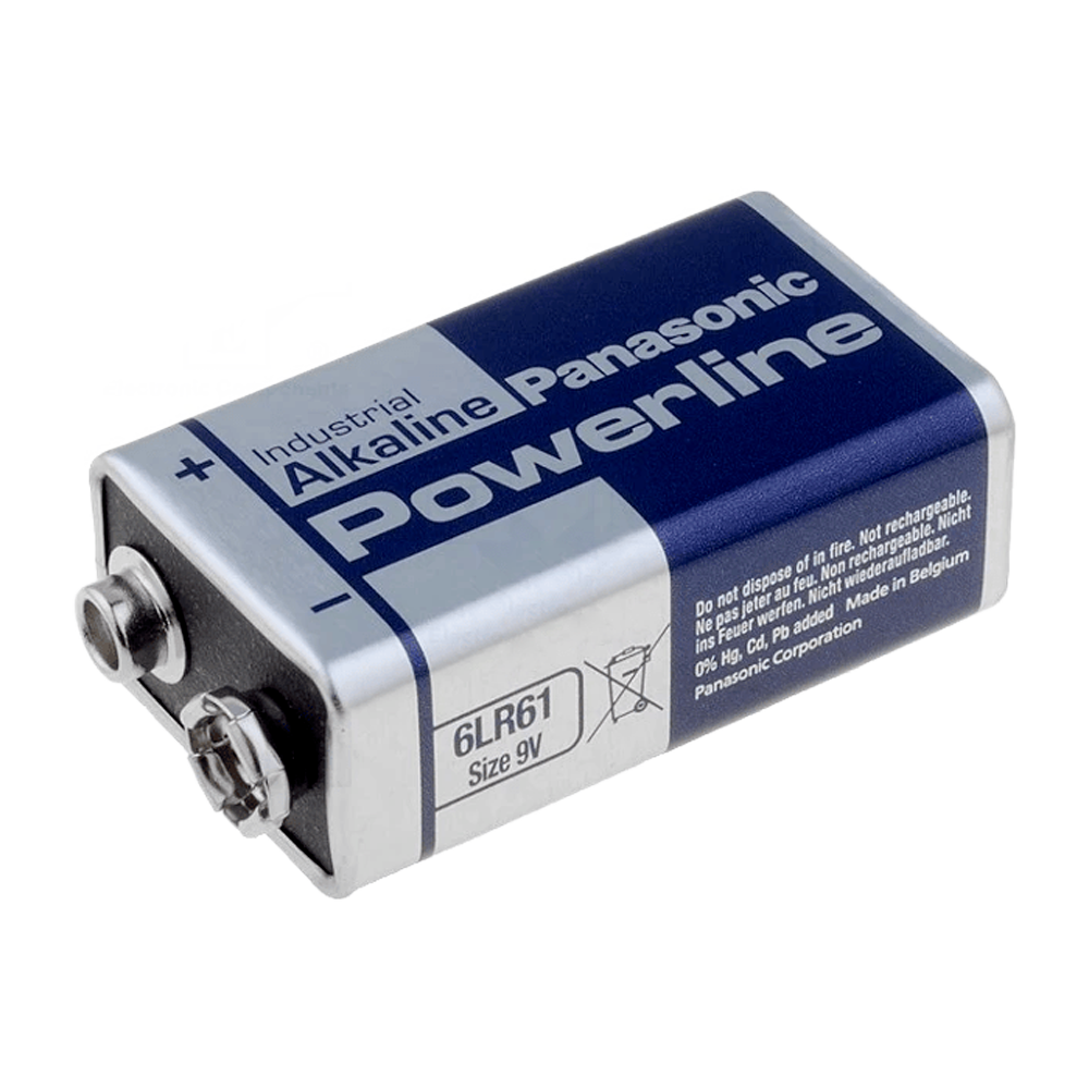 Panasonic - Pila PP3 / 6LR61 - Voltaggio 9.0 V - Alcalina - Capacità nominale 510 mAh - Compatibile con i prodotti a catalogo