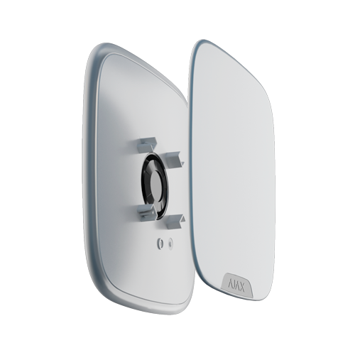 Sirena da esterno con cover personalizzabile - Senza fili 868 MHz Jeweller - Pressione sonora massima 113 dB - LED segnalazione - Alimentazione 12 VDC / 4 pile CR123A 3.0 V - Non include i coperchi 10XAJ-BRANDPLATES-W