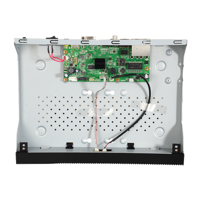 NVR per videocamere IP - 4 CH video PoE+ 50W / Compressione H.265+ - Risoluzione massima 8.0 Mp - Larghezza di banda 40 Mbps - Uscita HDMI 4K e VGA - Ammette 1 hard disk