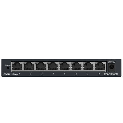 Reyee Switch da Tavolo - Alloggiamento in Metallo - 8 porte RJ45 - Velocità 10/100 Mbps - Plug and Play - Tecnologia a risparmio energetico