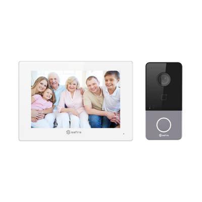 Kit videocitofonico - Tecnologia IP e WiFi - Include un monitor economico e una postazione esterna - Lettore MF | PoE standard - App mobile con P2P dalla postazione esterna - Montaggio su superficie