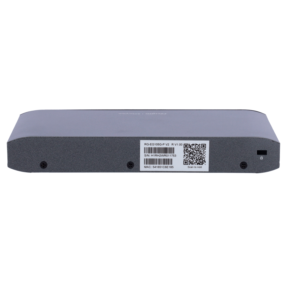 Enrutador controlador de nube Reyee - 5 puertos RJ45 10/100 /1000 Mbps - 4 puertos PoE+ 802.3af/at / Máximo 54W - Admite hasta 2 WAN para conmutación por error o equilibrio - Ancho de banda de hasta 600 Mbps - Servidor VPN IPSec, L2TP, PPTP