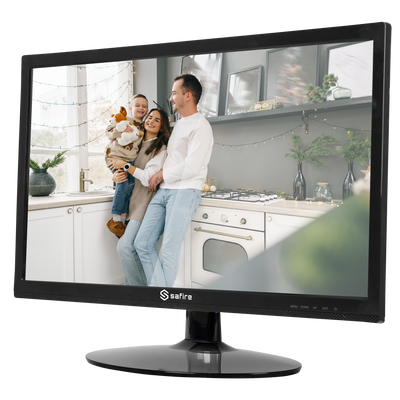 Monitor SAFIRE LED 22" - Diseñado para videovigilancia 24/7 - Resolución Full HD (1920x1080) [%VAR%] - Formato 16:9 - Entradas: 1xHDMI, 1xVGA - Soporte VESA 100x100 mm