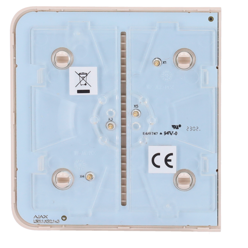 Ajax - LightSwitch SideButton - Pannello tattile per interruttore della luce - Compatibile con AJ-LIGHTCORE-1G / -2W - Retroilluminazione a LED - Pannello tattile laterale senza contatto - Colore avorio