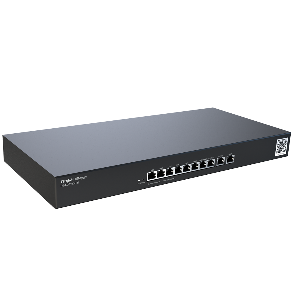 Reyee Router Controller Cloud - 9 LAN Ports + 1 WAN Port - 10 RJ45 10/100 /1000 Mbps Ports - Supports up to 4 WANs for failover or balancing - Up to 1500 Mbps Bandwidth - IPSec, L2TP, VPN Server PPTP, OpenVPN