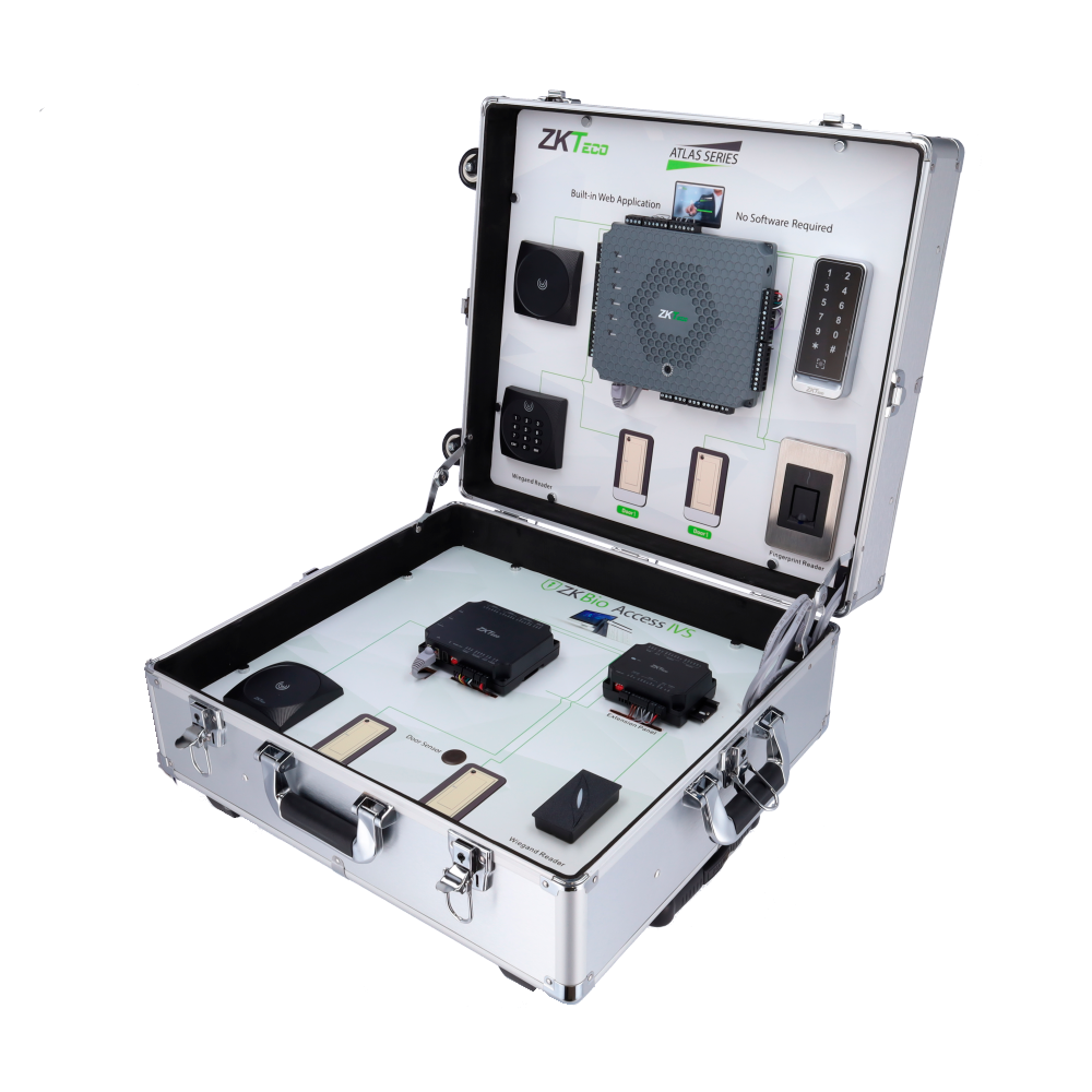 Kit Demo - Control de accesos ZKTeco - Switch con conexión a internet - Licencia gratuita ZK-BIOACCESS-5D - Plug &amp; Play - Caja: 500 (H) x 450 (W) x 200 (L) mm