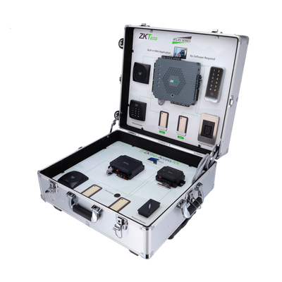 Kit Demo - Control de accesos ZKTeco - Switch con conexión a internet - Licencia gratuita ZK-BIOACCESS-5D - Plug &amp; Play - Caja: 500 (H) x 450 (W) x 200 (L) mm