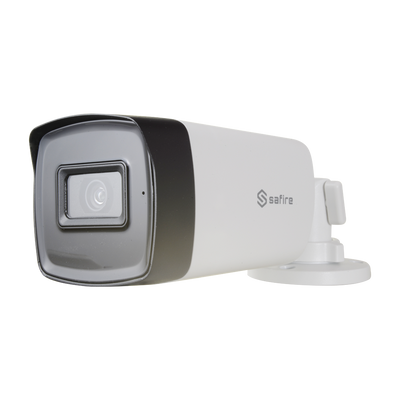 Telecamera Bullet Safire Gamma PRO - Uscita 4 in 1 - 5 Mpx high performance CMOS - Lente 6 mm | IR portata 40 m - Audio su cavo coassiale - Impermeabile IP67