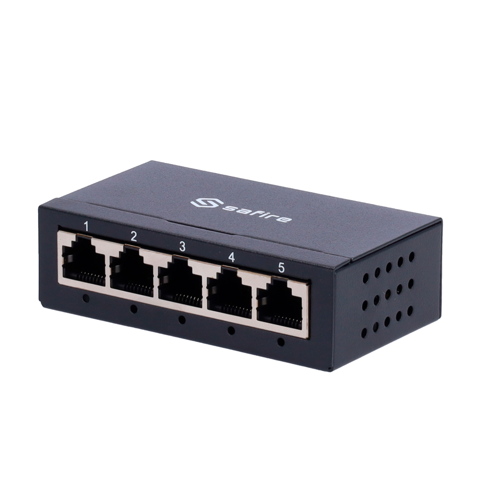 Switch da tavolo - 5 porte Gigabit - Velocità 10/100/1000 Mbps - Plug &amp; Play - Tecnologia di risparmio energetico - Housing metallico