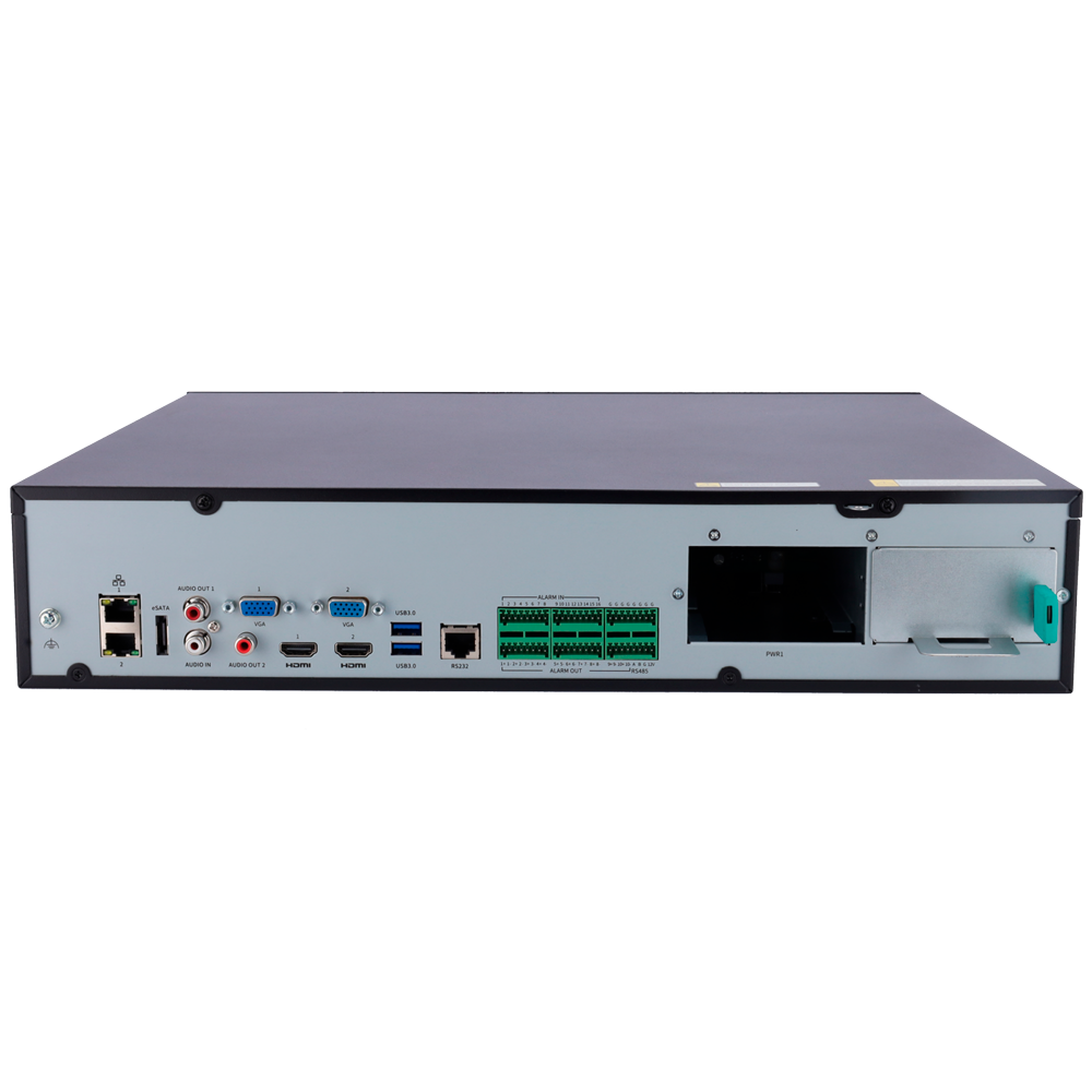 Videoregistratore NVR per telecamere IP - Gamma Prime - 128 CH video / Compressione Ultra H.265 - Risoluzione massima 32Mpx - Larghezza di banda 384 Mbps - Ammette 8 hard disk