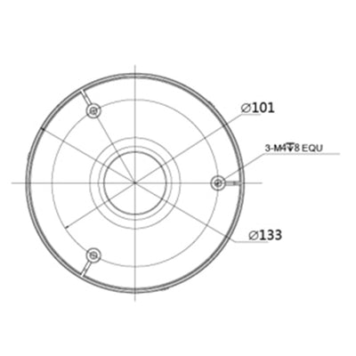 Roof bracket - Suitable for motorized Domos - Made in aluminum - 37 (Al) x 133 (Ø) mm - Cable gland