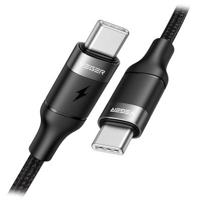 Veger - Cable USB - USB-C a USB-C - Capacidad de carga 100W Max - Voltaje 20V 5A - Longitud máxima 150cm