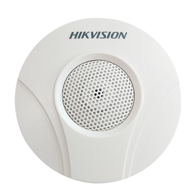 Hikivision Microphone - External / Omnidirectional - High quality anti-interference - 70 m2 Sensitivity -34dB - Audio RCA / Jack DC12V - Plastic case