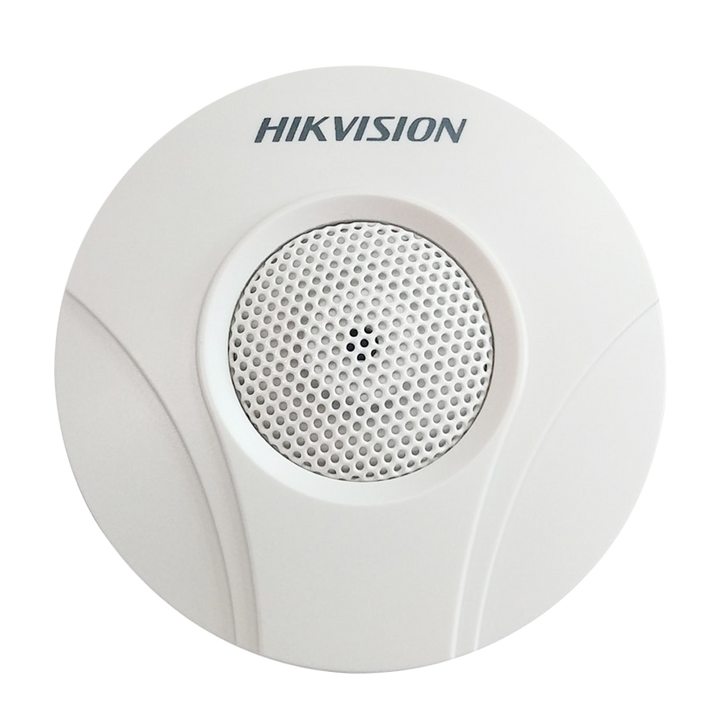 Micrófono Hikivision  - Externo / Omnidireccional - Alta calidad anti-interferencias - 70 m2 Sensibilidad -34dB - Audio RCA / Jack DC12V - Carcasa de plastico