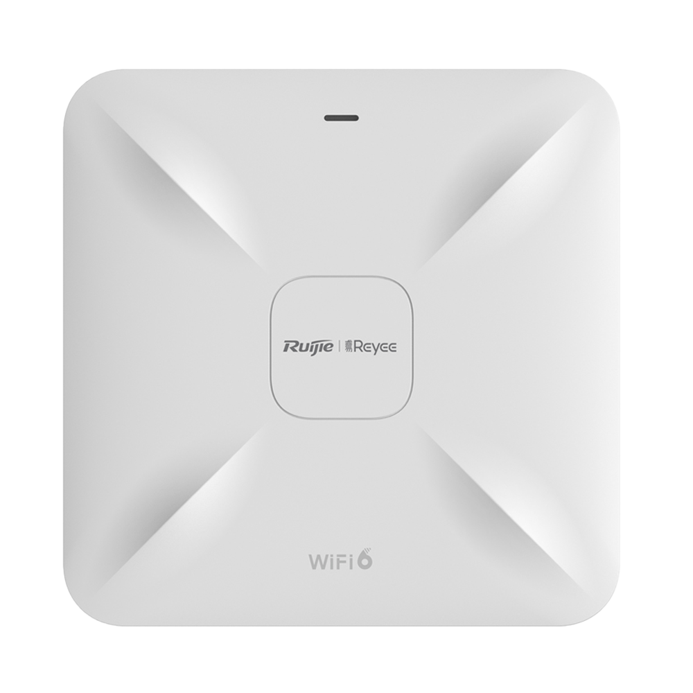 Reyee - High Density Wi-Fi 6 Omnidirectional AP - 2.4 and 5 GHz frequency - Supports 802.11a/b/g/n/ac/ax - Transmission speed up to 3200 Mbps - 4x4:4 MIMO antennas 2.4GHz, 4x4: 4 in 5GHz