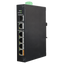 Switch PoE X-Security - 4 porte PoE +1  SFP +1 Uplink Gigabit - Velocità 10/100/1000 Mbps - 60W porta 1 / 30W porta 2-4 / Massimo 60W - Hi-PoE / IEEE802.3at (PoE+) / af (PoE) - Montaggio su guida DIN