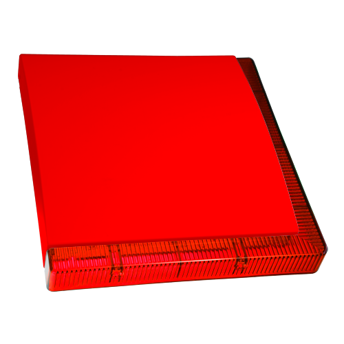 Sirena de incendio exterior - Certificada EN 54-3 - Presión sonora máxima 92 dBA - Señal de destello de 1 barra LED - Luz roja - Alimentación 24VDC