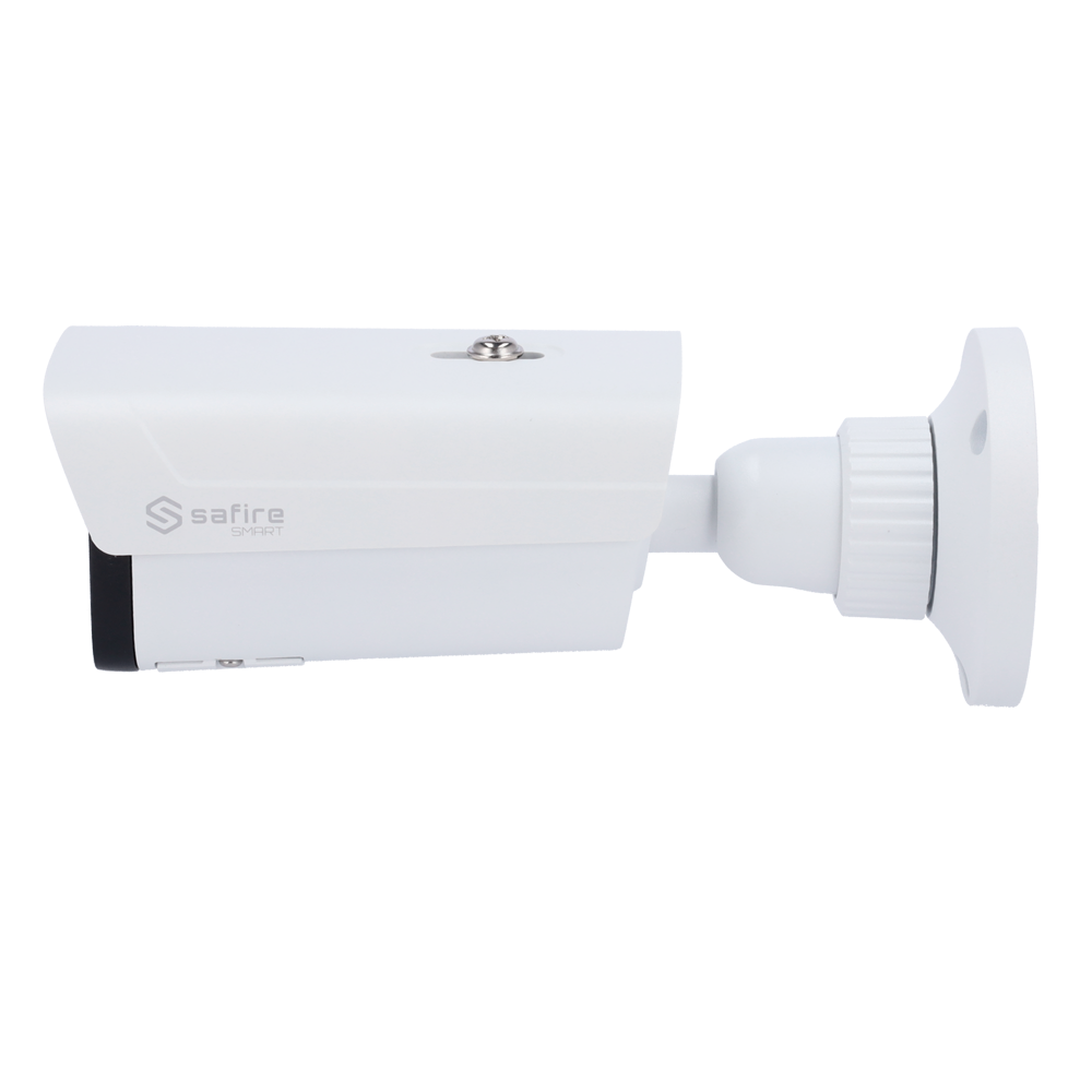 Safire Smart - Telecamera Bullet IP gamma E1 Intelligenza Artificiale - Risoluzione 4 Megapixel (2566x1440) - Ottica Motorizzata 2.8~12mm | Audio| IR 50m - IA: Classificazione di persone e veicoli - Waterproof IP67 | PoE (IEEE802.3af)
