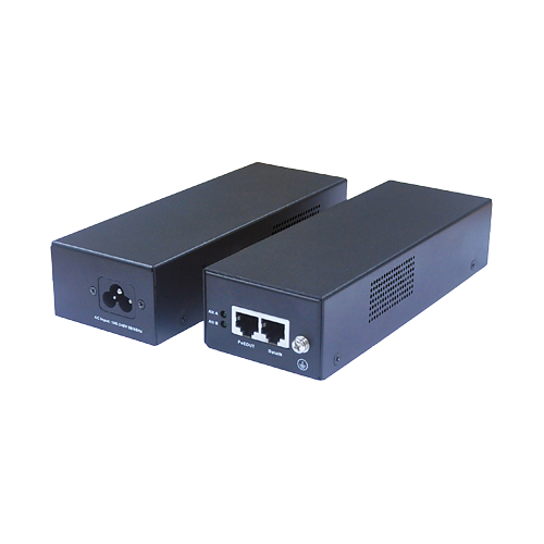 Inyector PoE - Entrada/Salida RJ45 10/100/1000 Mbps - Potencia 90 W - Distancia máxima 100 m - PoE/PoE+/Hi-PoE IEEE802.3af/at/bt - Estabilizado y protegido