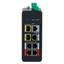Switch PoE X-Security Carril DIN - 4 puertos PoE RJ45 + 1 puerto RJ45 + 2 SFP - Velocidad 10/100/1000 Mbps - 90W puertos 1-2 / 30W puertos 3-4 / Máximo 120W - PoE/PoE+/Hi-PoE / Hasta 250m / PoE Watchdog - VLAN/STP/RSTP/ERPS/LACP/StaticLAG/IGMP Snooping