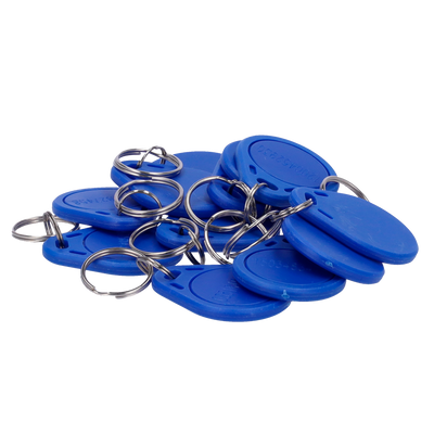 Portachiavi TAG di prossimità numerato - ID per radiofrequenza - EM RFID passivo | Colore azzurro - Bassa frequenza 125 kHz - Leggera e portatile - Massima sicurezza