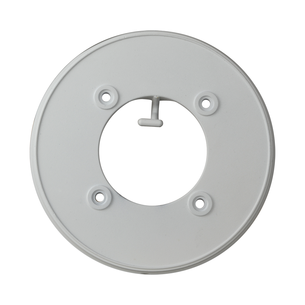 Inclined junction box - For dome cameras - 20º angle of inclination - Roof or wall installation - Hollow pins - White color