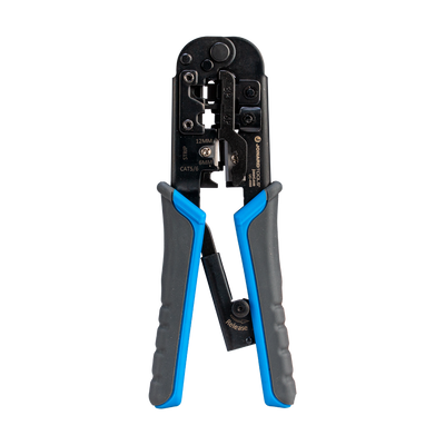 Crimping tool for connector - Compatible connectors: EZ-RJ45, RJ11, RJ12 - Compatible cables: CAT3, CAT5/5E and CAT6 - High quality professional model - Long life and ergonomic design - Fast and easy to use