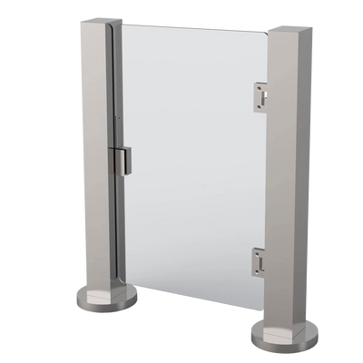 Sistema di chiusura manuale dell'anta - Serratura elettrica (apertura automatica) - Compatibile con tornelli - Anta in acrilico inclusa - Fabbricato in acciaio inossidabile SUS304 - Dimensioni: 985 (I) x 900 (H) mm