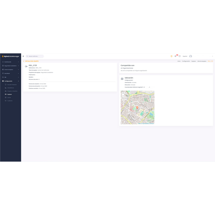 Alphanet Data Manager - Licencia anual cámara lector matrículas
